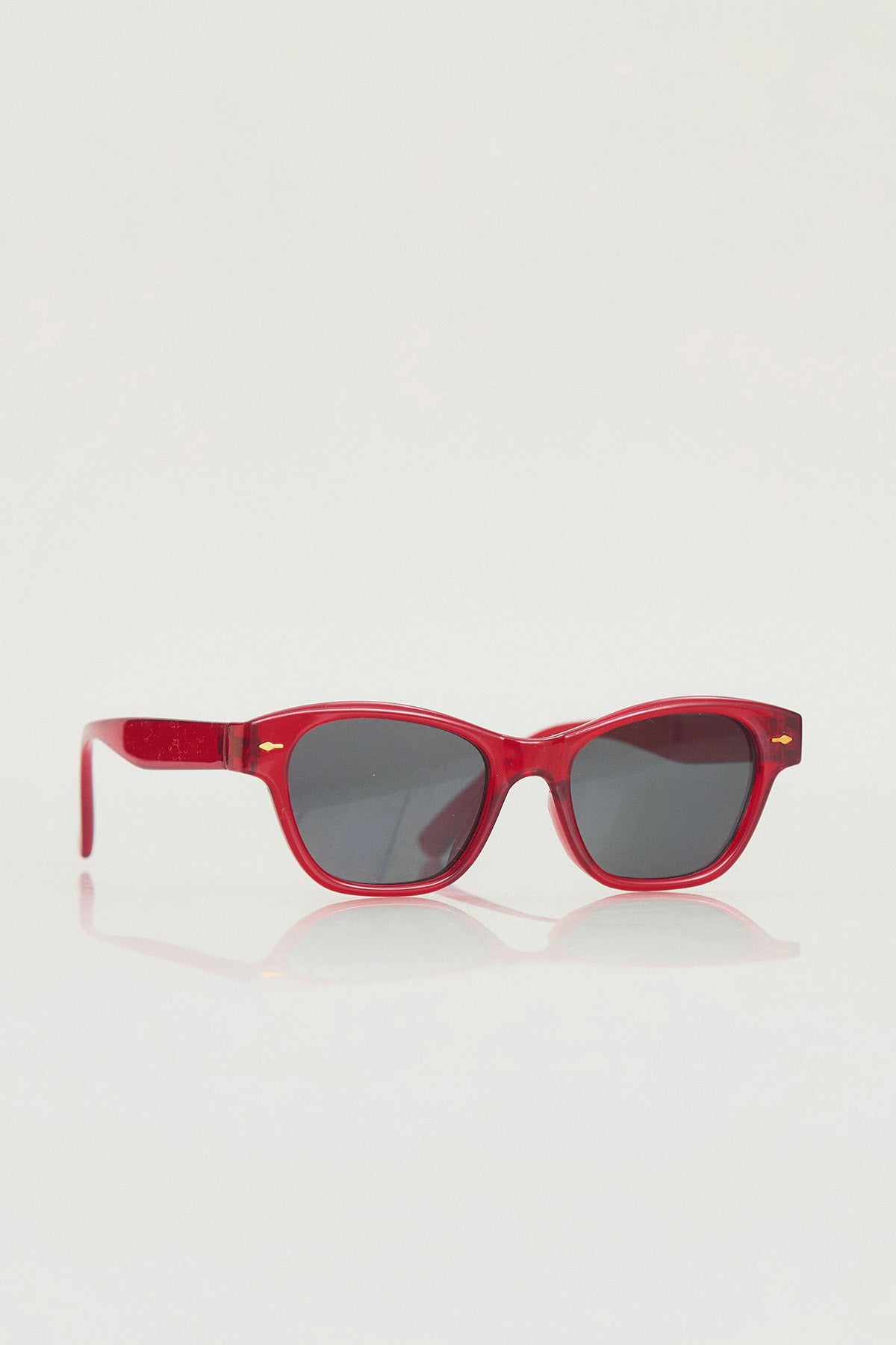Oval Retro Formlu Güneş Gözlüğü Kırmızı
