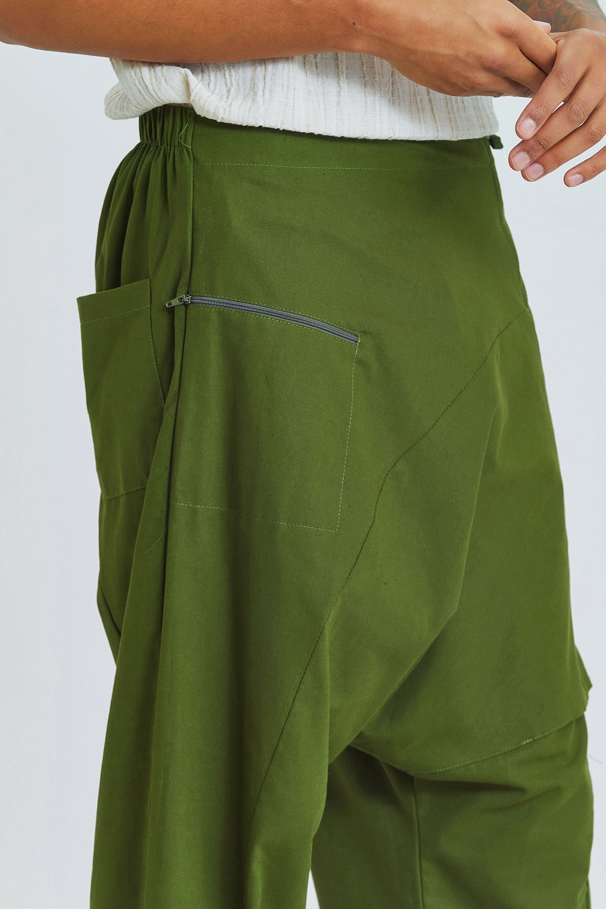 Pamuklu Modern Şalvar Pantolon Yeşil