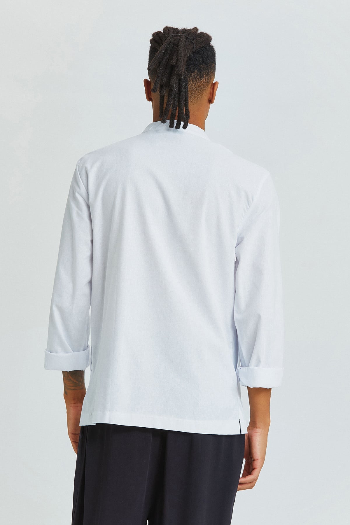 Düğme Detaylı Bohem Gömlek Beyaz
