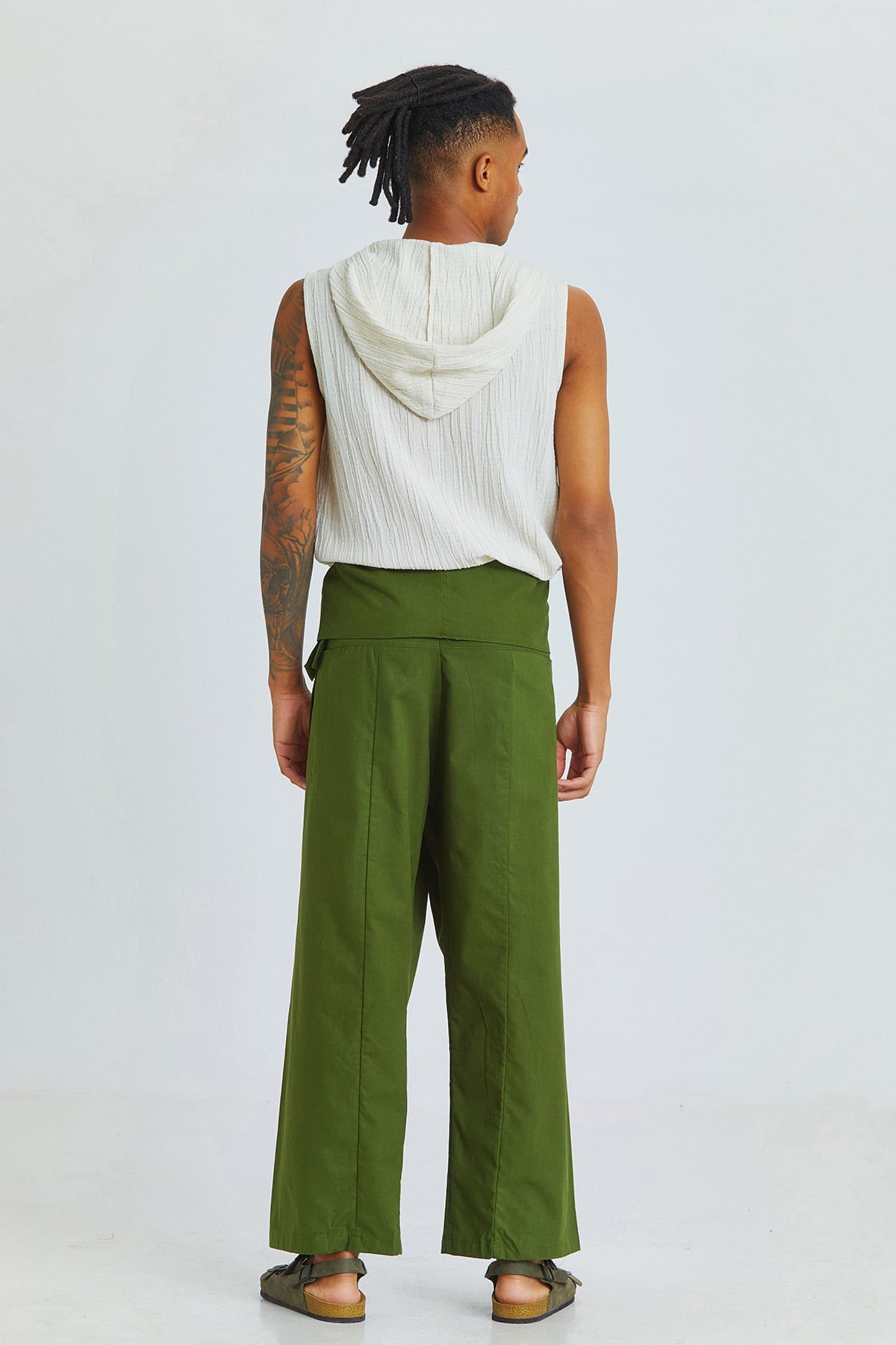 Otantik Unisex Balıkçı Pantolon Yeşil