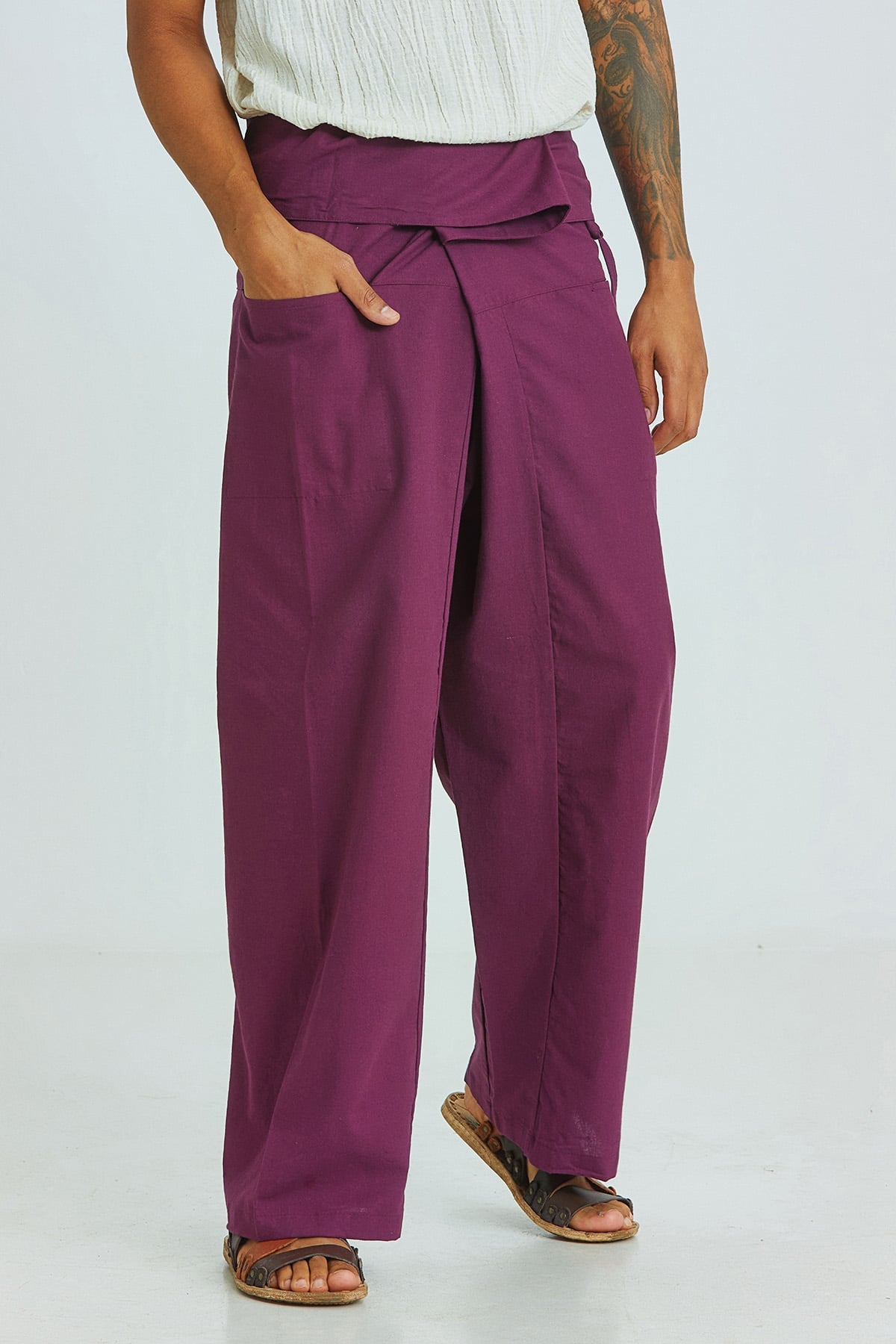 Otantik Unisex Balıkçı Pantolon Mor