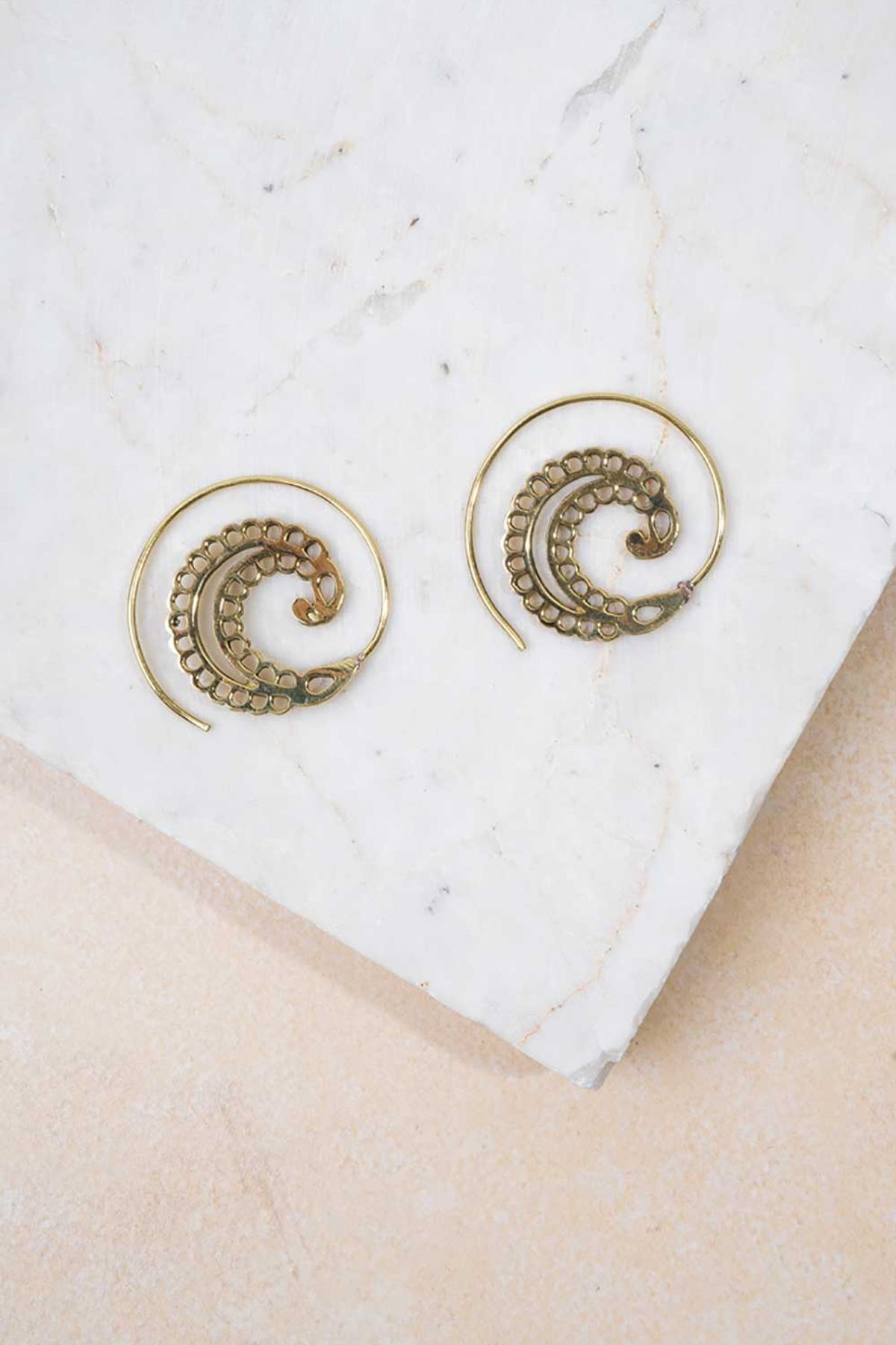 Spiral Bohem Pirinç Küpe Mix
