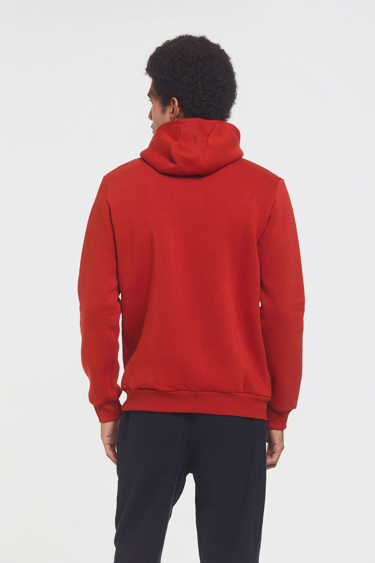 Kapüşonlu Rahat Kesim Sweatshirt Turuncu