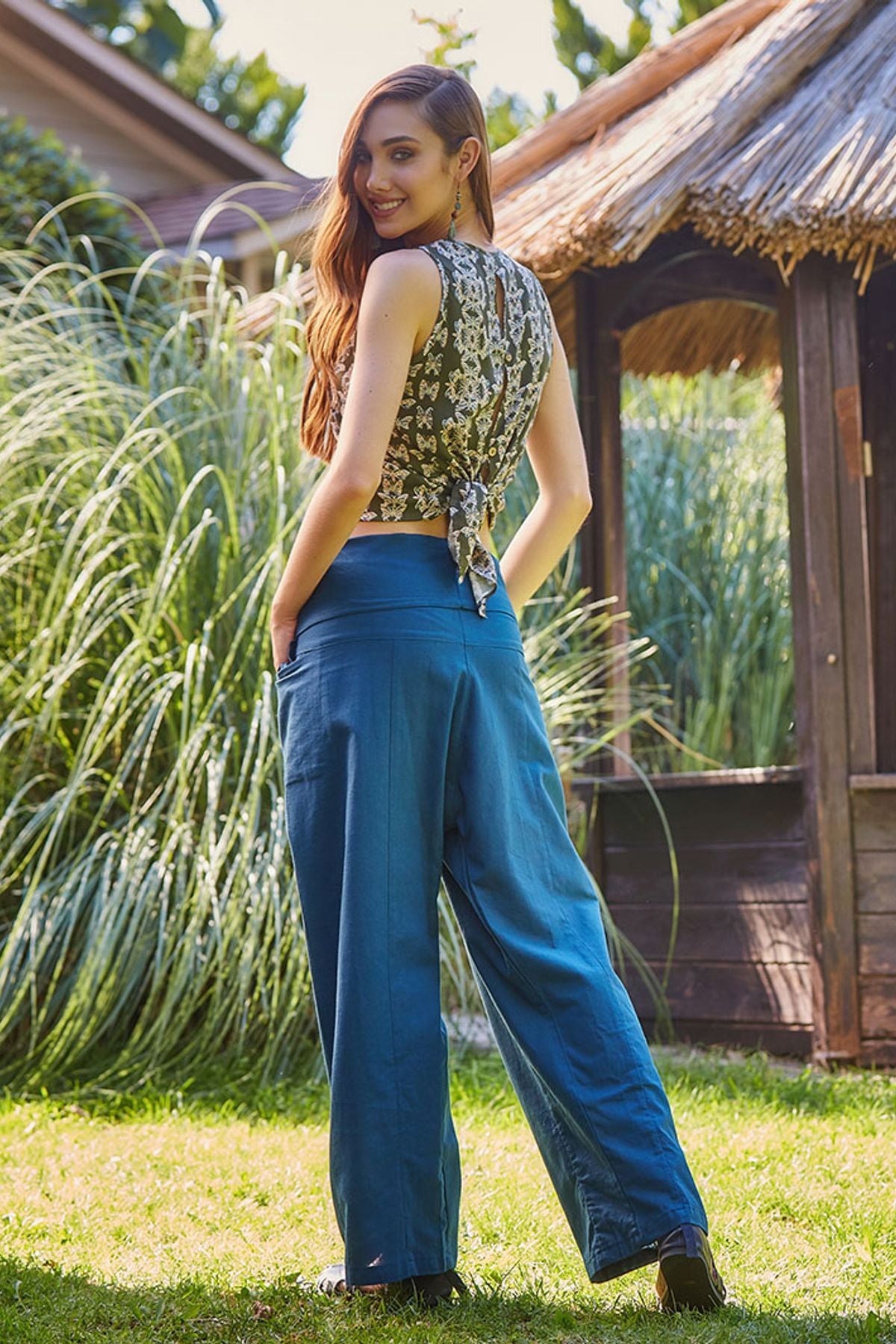 Otantik Unisex Balıkçı Pantolon Mavi