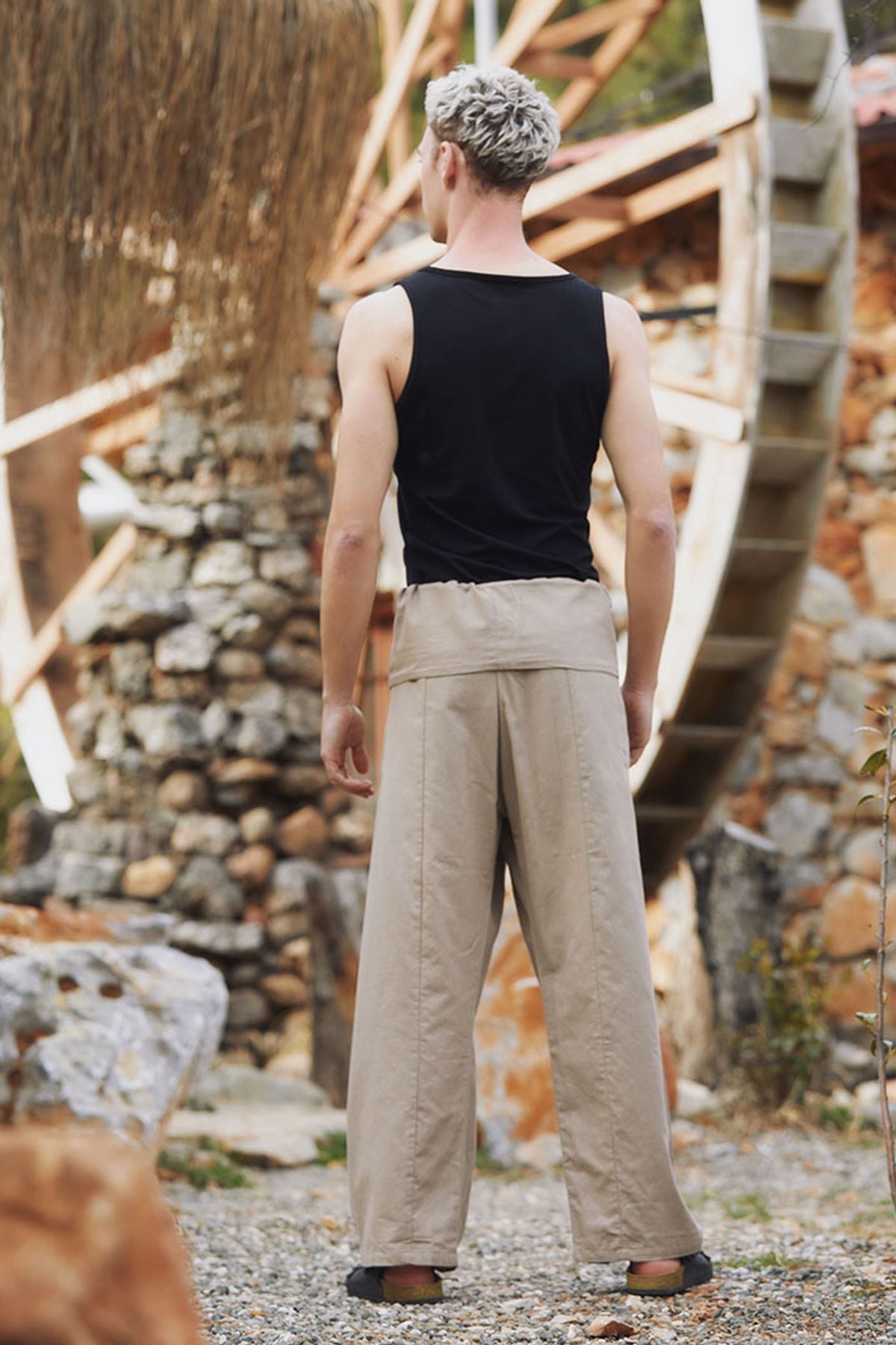 Otantik Unisex Balıkçı Pantolon Bej