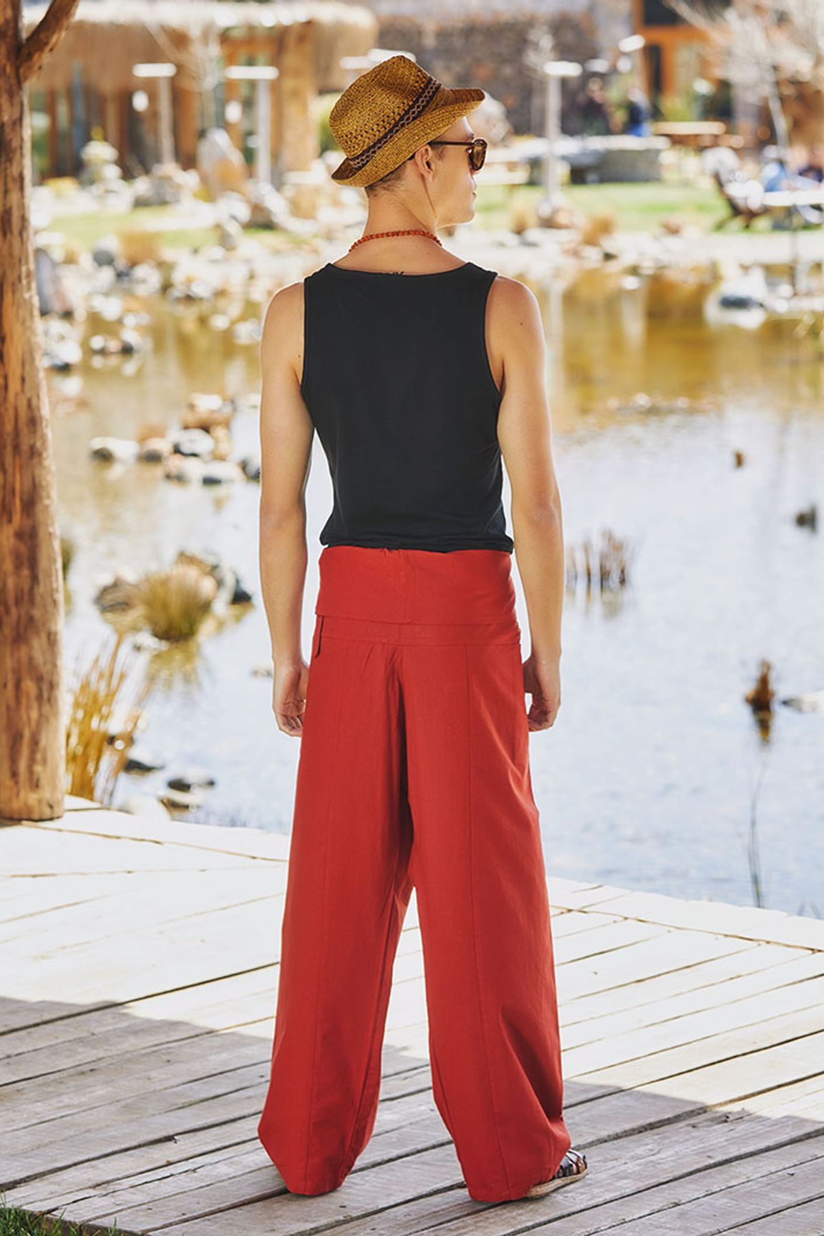 Otantik Unisex Balıkçı Pantolon Turuncu