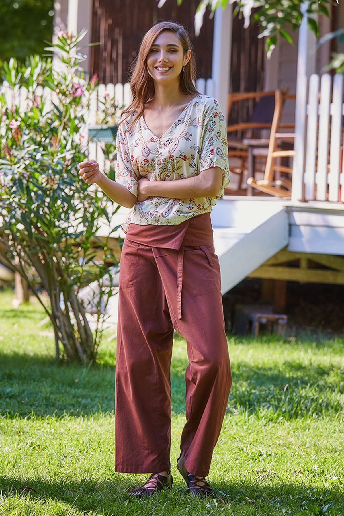 Otantik Unisex Balıkçı Pantolon Kahverengi
